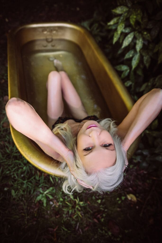 bare elegance Boudoir photo capturing graceful curves and confident posture in refined light chapin south carolina