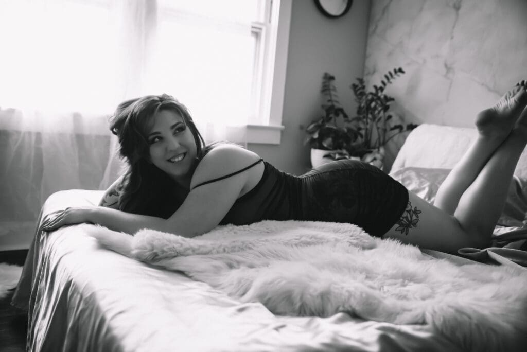 Boudoir photography capturing a relaxed pose and refined composition south carolina